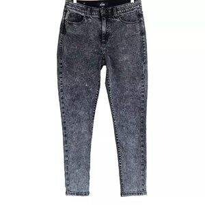 Lularoe Skinny Jeans 30 Slimming Panels Black Acid Wash Stretch Denim Grunge Emo